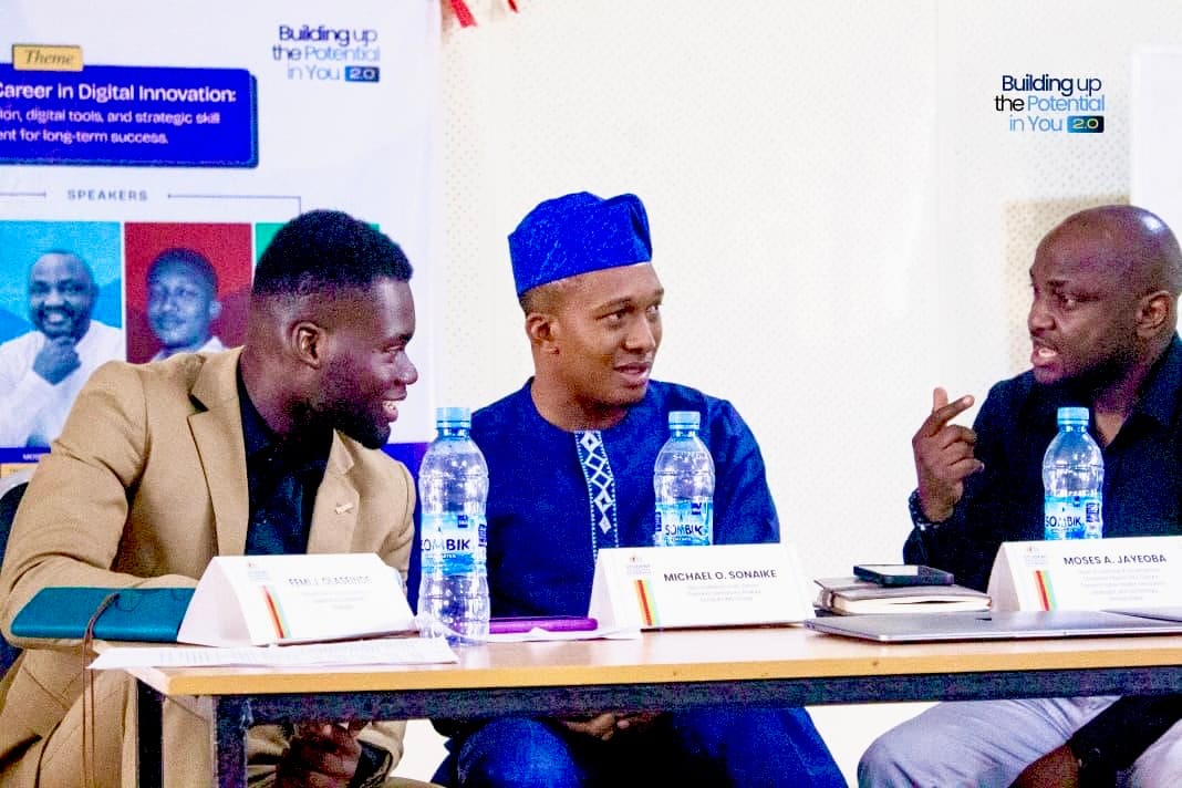 Femi Olaseinde speaking at the Building Up the Potential in You 2.0 Conference