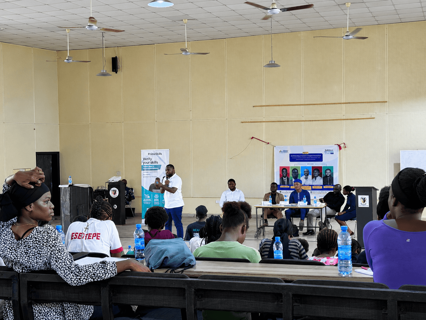 Femi Olaseinde speaking at the Building Up the Potential in You 2.0 Conference