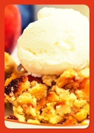Golden and Buttery Keto Peach Cobbler
