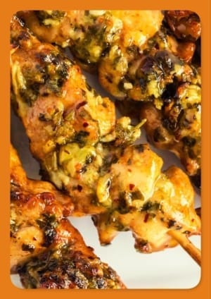 Crispy and Juicy Garlic Parmesan Chicken Skewers