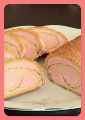 Light and Creamy Raspberry Ice Cream Swiss Roll