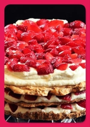 Delicate and Creamy Strawberry Rose Cream Cake