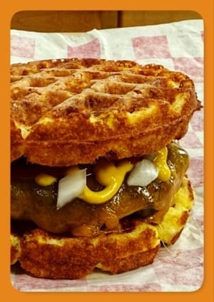 Golden and Homemade Burger Bun Chaffle