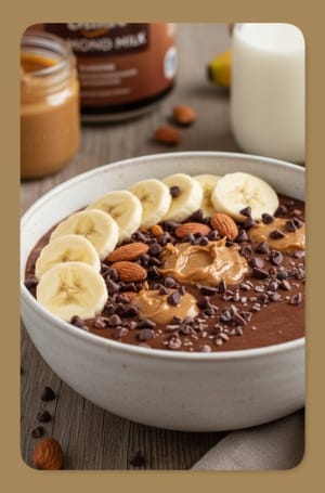 Protein-Rich Chocolate Almond Smoothie Bowl