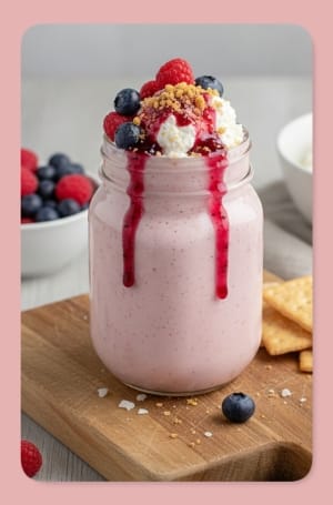 High-Protein Berry Cheesecake Smoothie