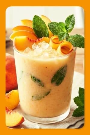 Low-Calorie Peach Mint Smoothie