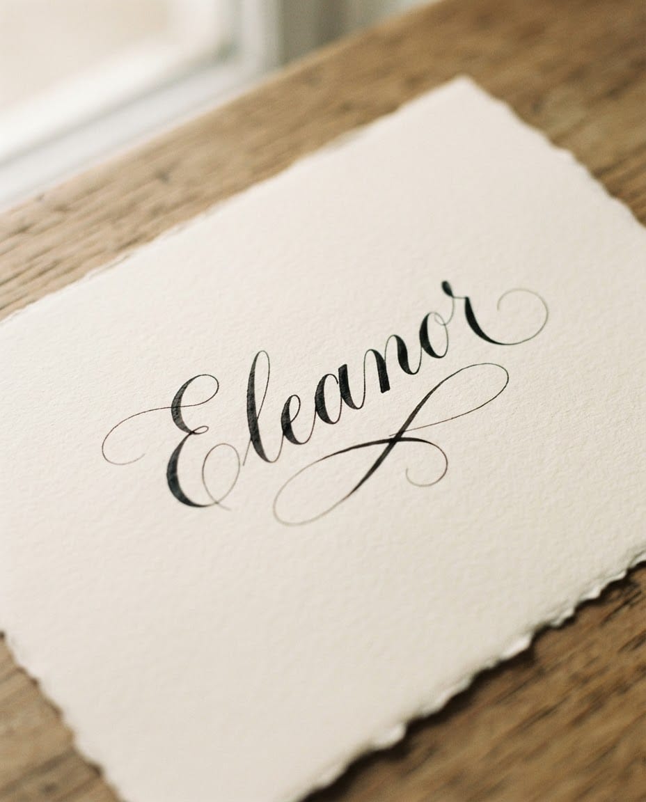 Le prénom Eleanor écrit en calligraphie