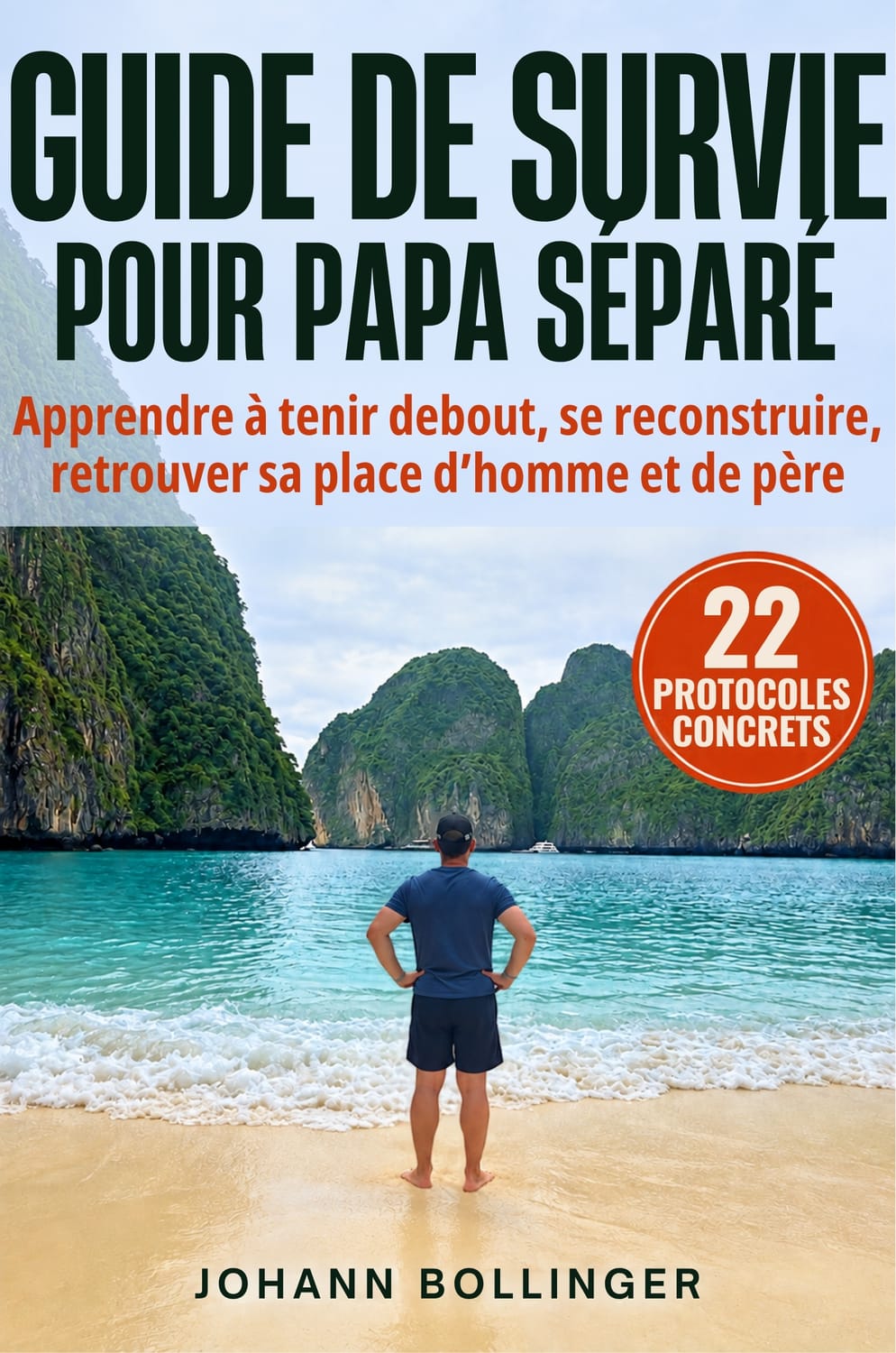Guide de survie pour papa séparé, le livre de Johann Bollinger offert aux membres
