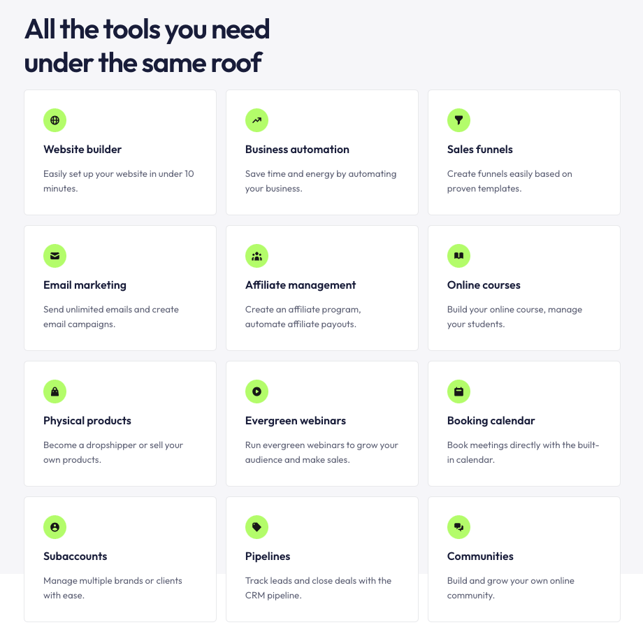 Systeme.io all tools under the same roof