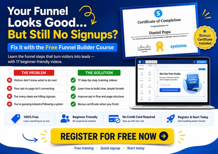 Systeme.io funnel builder certification course