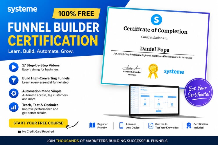 Free Systeme.io Funnel Builder Course