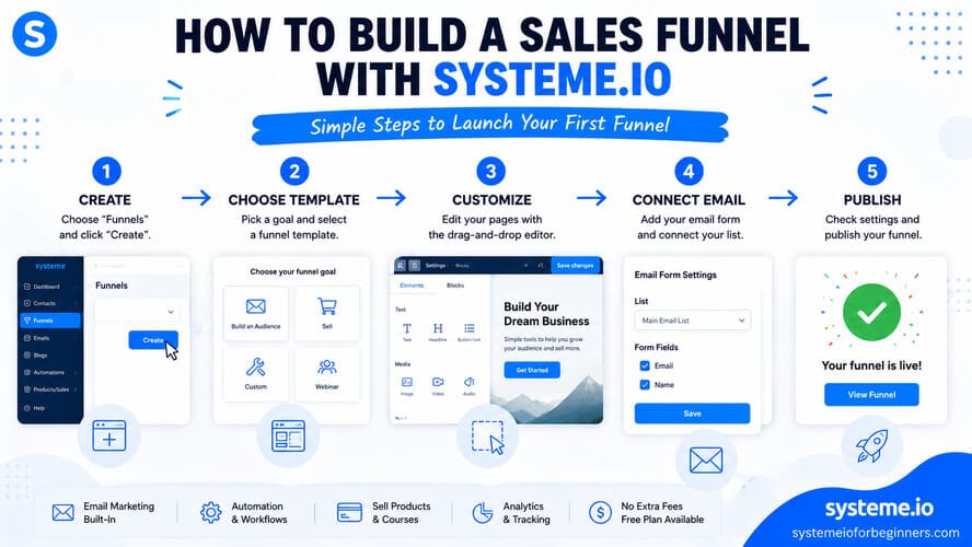 How to build a sales funnel with systeme.io step by step