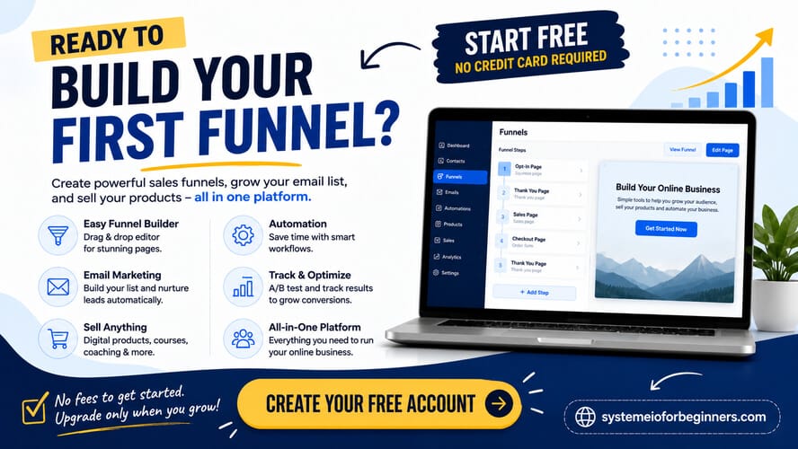 Ready to build your first funnel with systeme.io