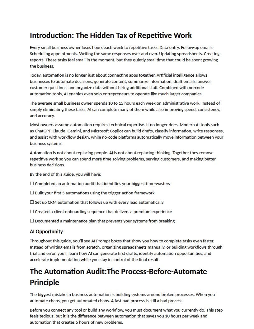 Plain document before formatting