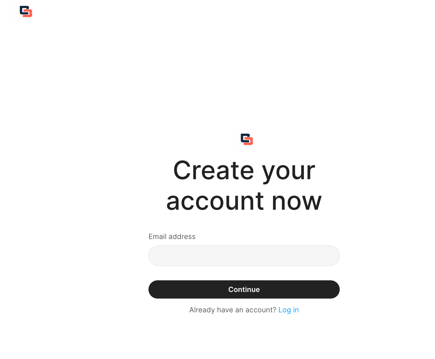 Default white-label create your account page