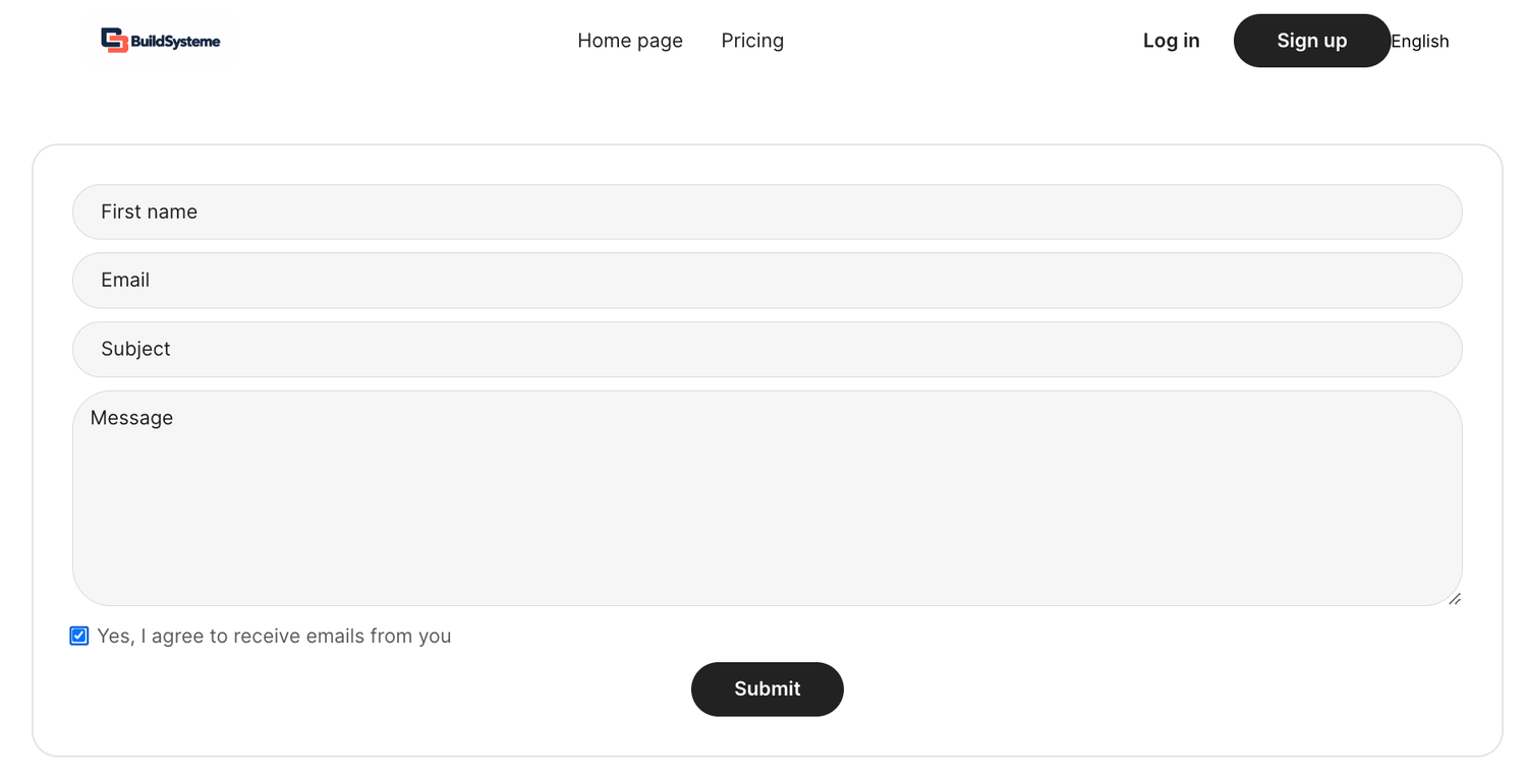 Default white-label contact page