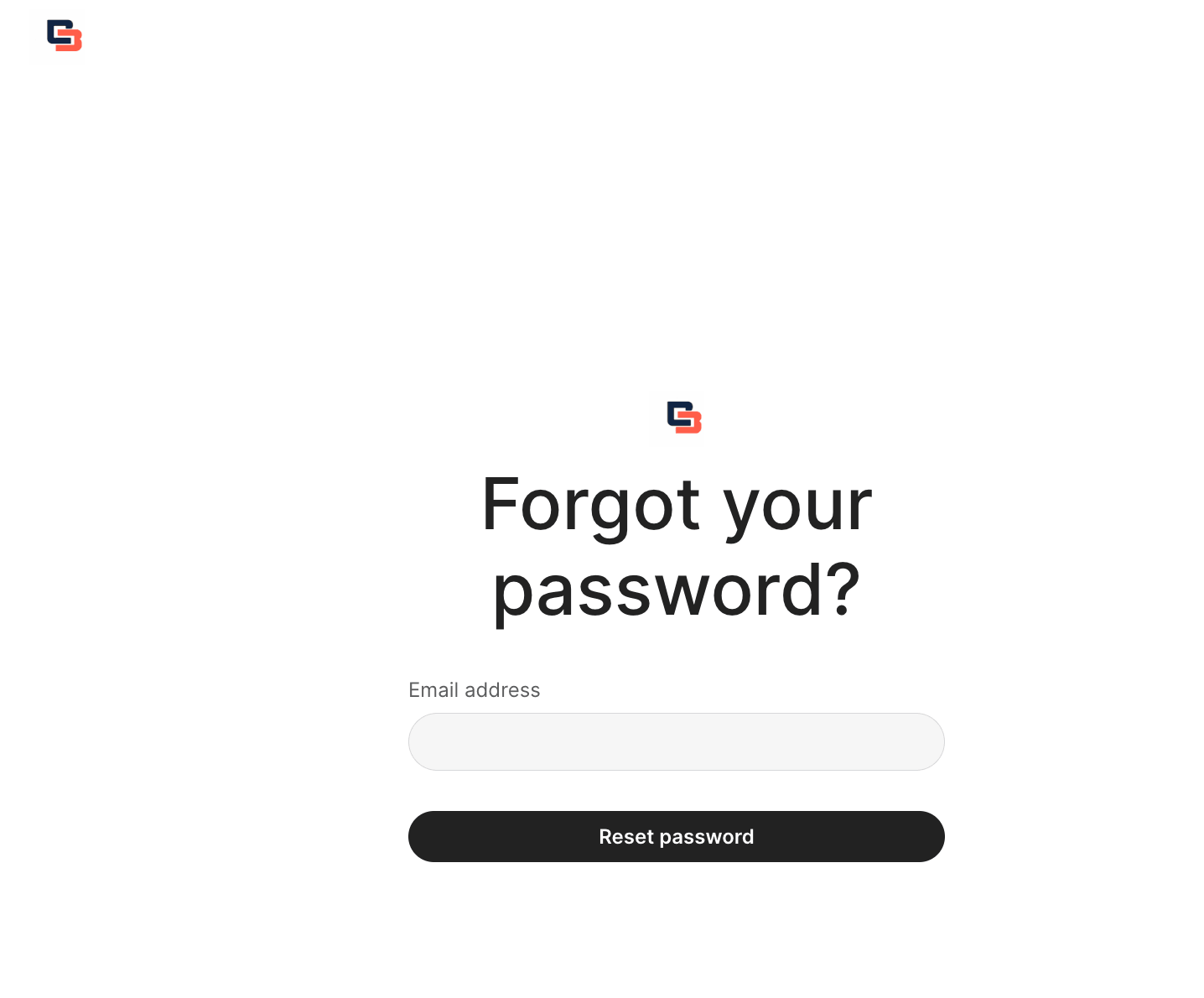 Default white-label forgot your password page