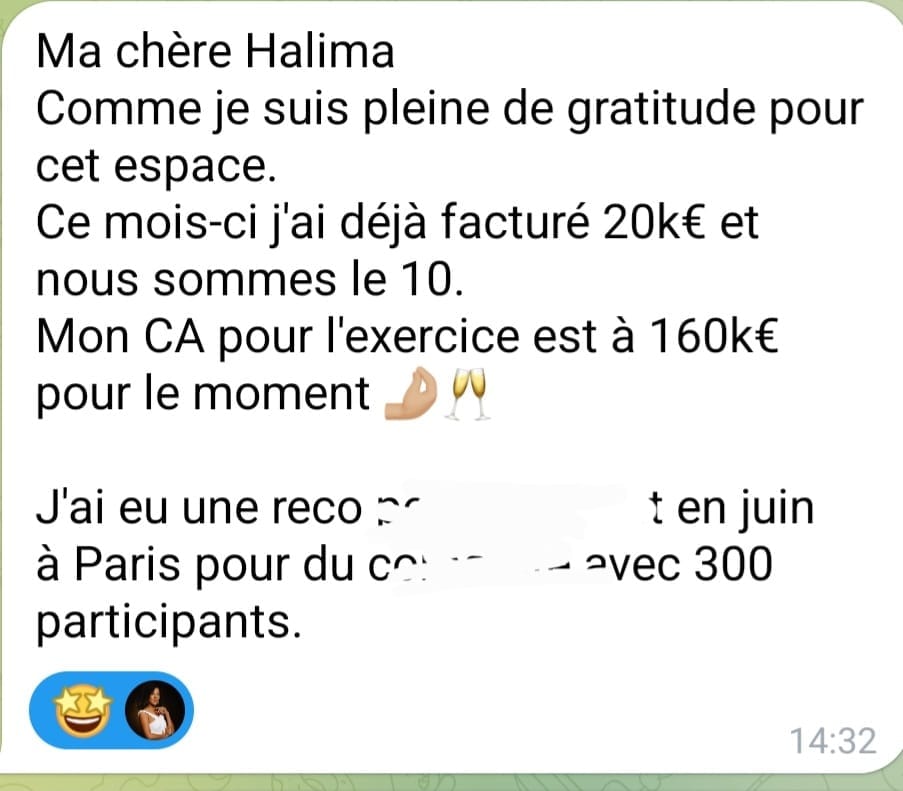 Témoignage cliente