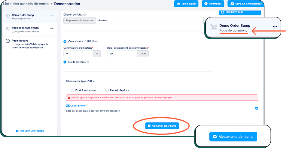 Ajouter un orderbump sur son tunnel de vente Systeme.io