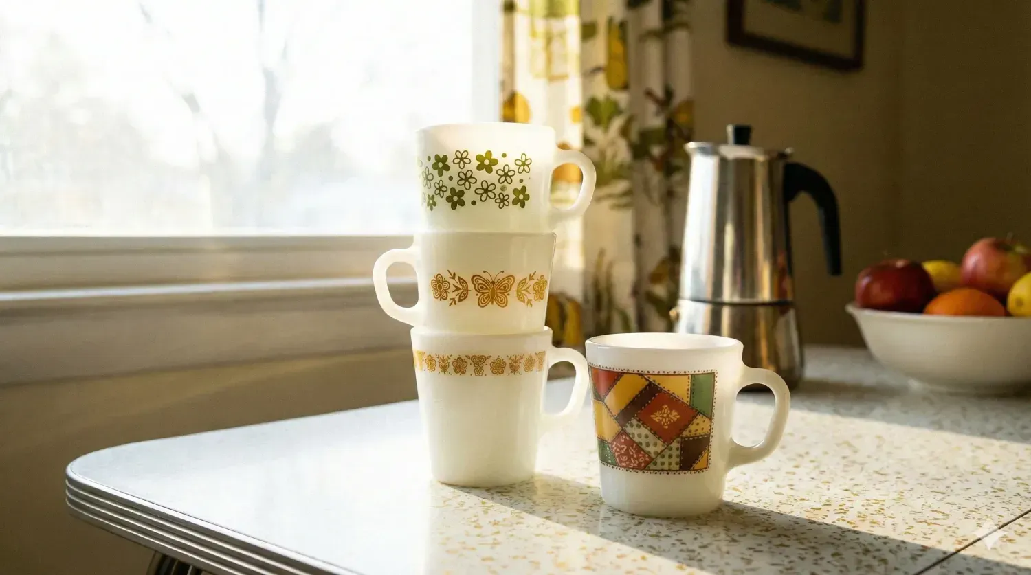 Vintage Pyrex & Corelle Mugs (1970s-80s)