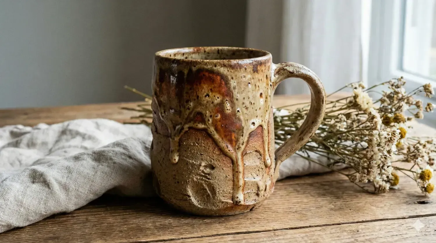  Hand-Thrown Studio Pottery (70s Earth Tones)