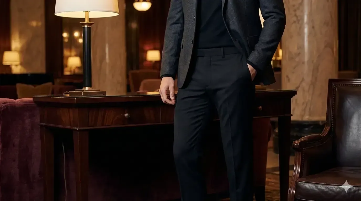 Calvin Klein X-Fit slim fit men's dress pants, designer black trousers for business suits