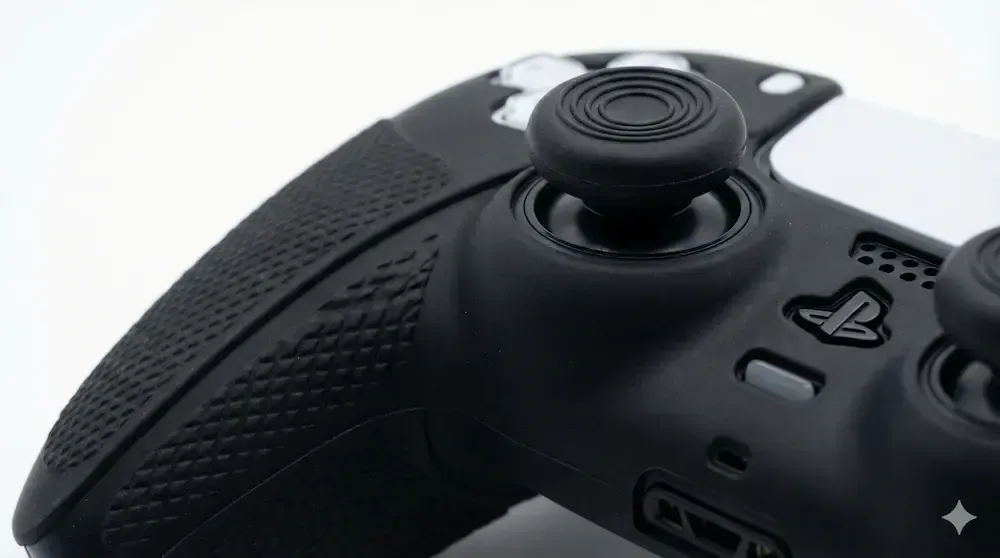 Anti-slip silicone controller skin and rubber thumb grips for PS5 DualSense