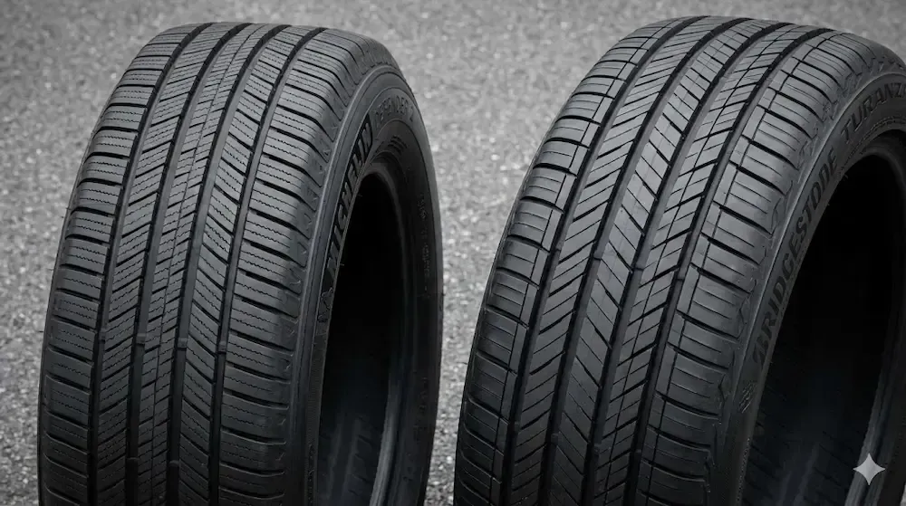 Michelin Defender 2 vs Bridgestone Turanza QuietTrack all-season tire tread comparison