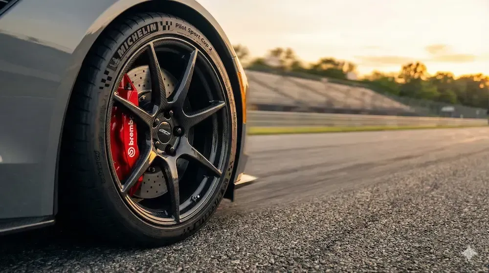 High-performance summer tires Michelin Pilot Sport 4S vs Bridgestone Potenza Sport on a sports car