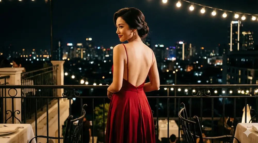 Sophisticated red backless gown for an unforgettable Valentine's Day look