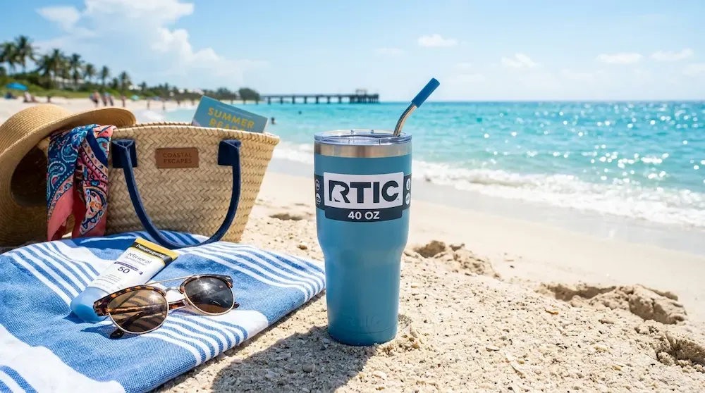 Affordable RTIC Everyday Tumbler 40 oz with handle and splash-proof lid - best budget Stanley cup alternative 2026.