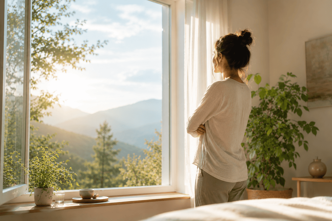 Ambiance douce et rassurante pour accompagner l'anxiété par la sophrologie