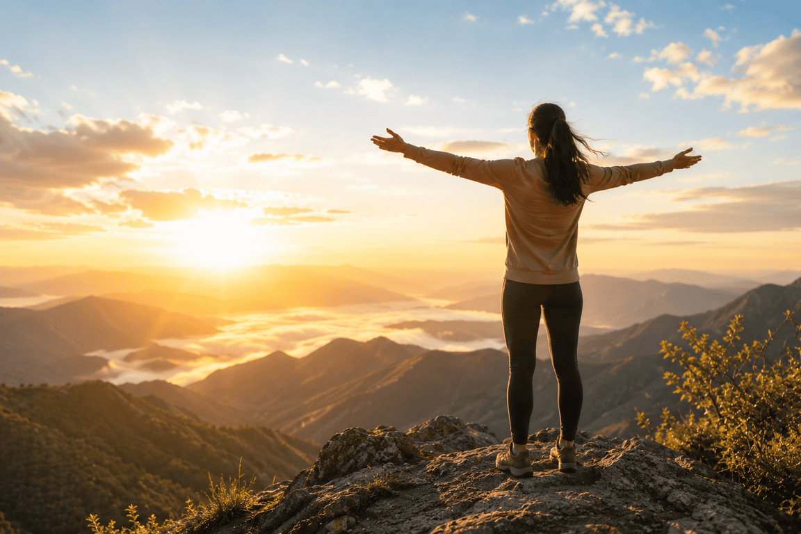 Paysage naturel calme évoquant l'apaisement et la stabilité intérieure