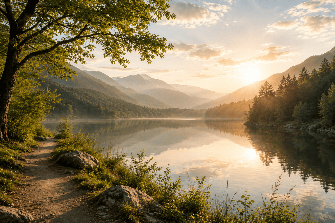 Paysage naturel calme évoquant l'équilibre émotionnel et le retour à soi