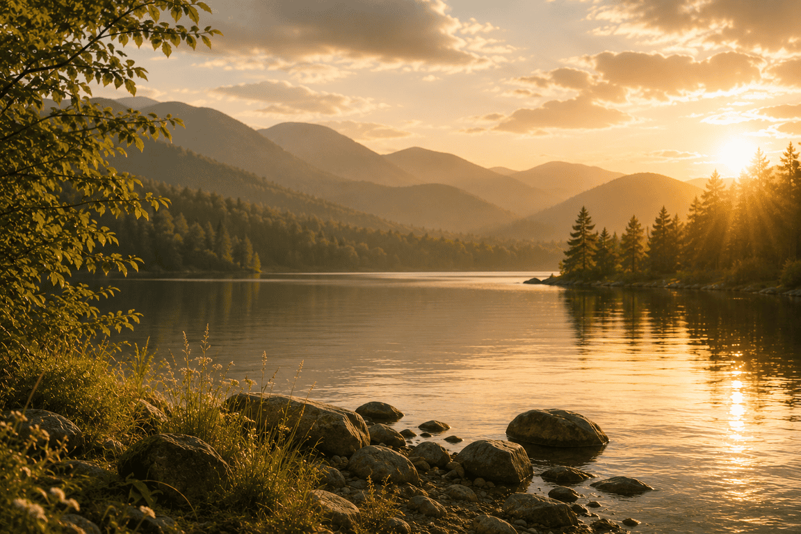 Paysage naturel apaisant évoquant le soulagement, la respiration et la stabilité intérieure