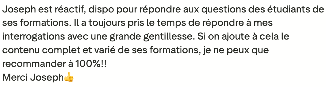 Résultats d'élève 2