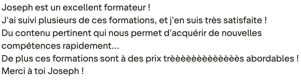 Résultats d'élève 3