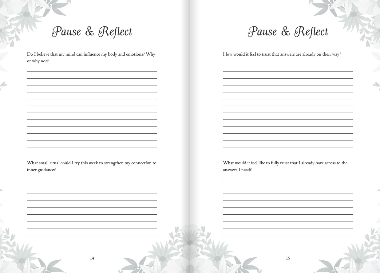 Pause & Reflect guided journaling prompts for emotional wellness and self-healing