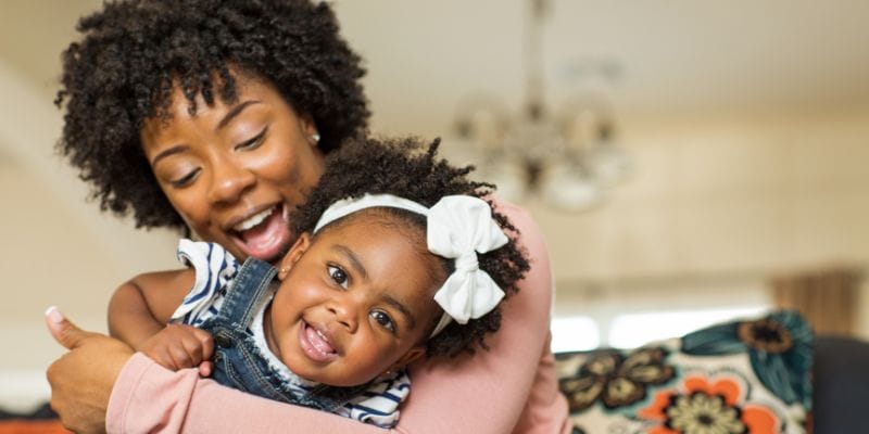 South African mom and child