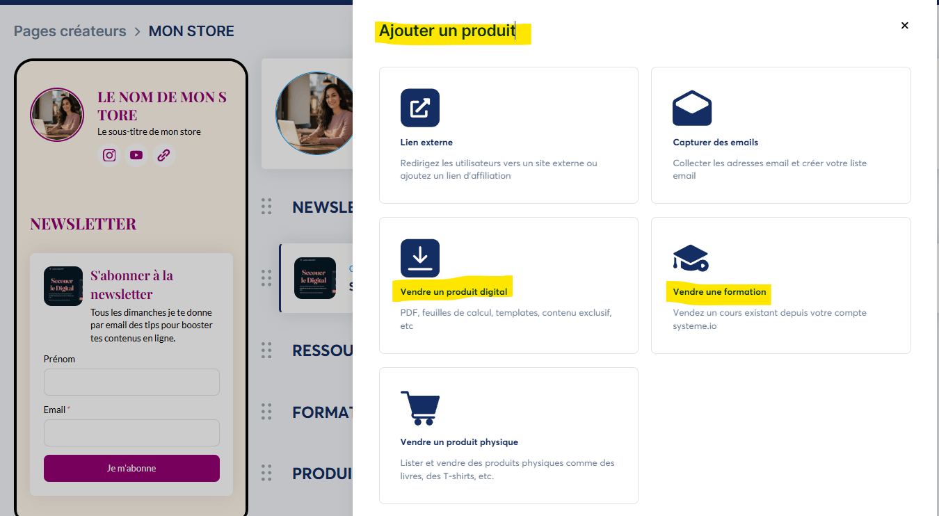 Vendre un produit digital