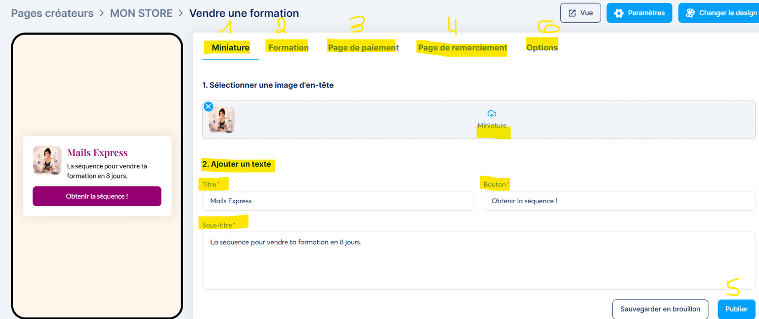 Vendre une formation
