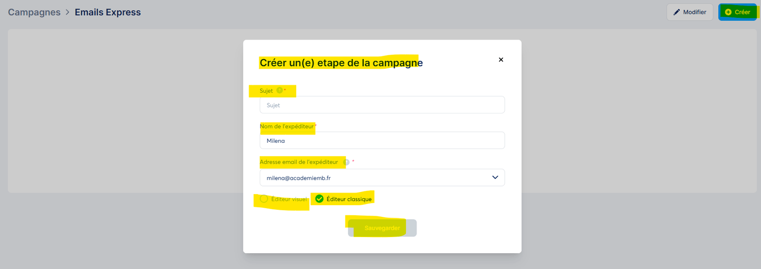 Nouveau email