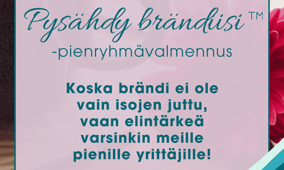Pysähdy brändiisi -pienryhmävalmennus, startti 9.3.2026