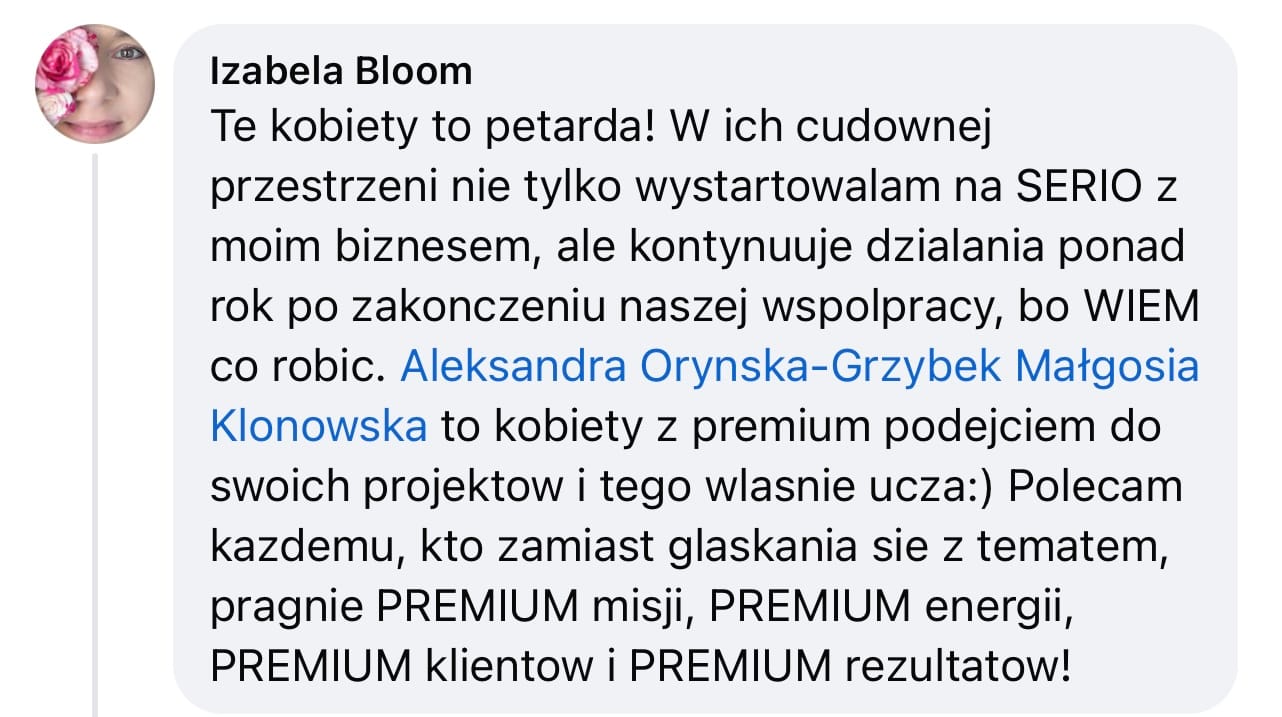 Agnieszka - opinia Kobieca Akademia Biznesu
