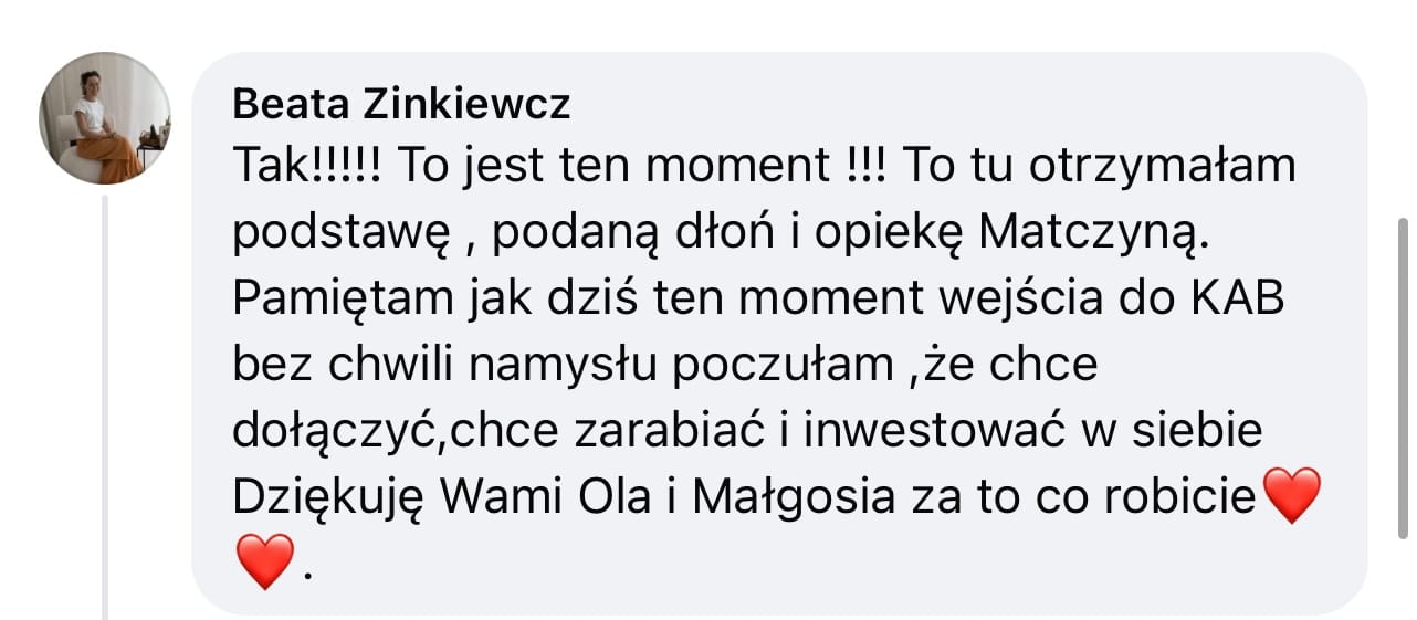 Opinia Klientki Kobieca Akademia Biznesu