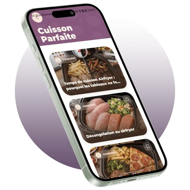 Application Cookofry sur iPhone : guides de cuisson et recettes Airfryer