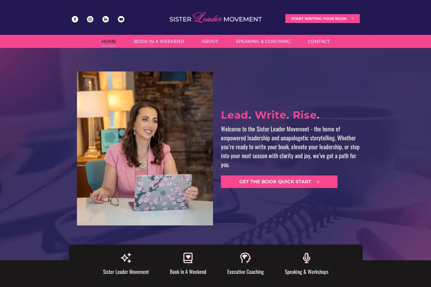 Sister Leader Movement website built by DiVita Creative