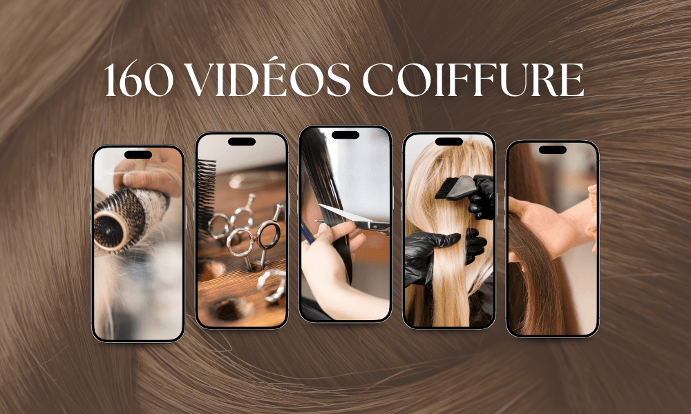 🎥 160 vidéos de coiffure prêtes à l’emploi pour vos reels Instagram et TikTok (22.50€HT)
