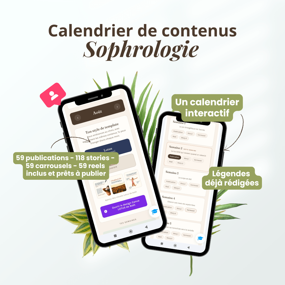Calendrier de 295 contenus déjà prêts - Sophrologie