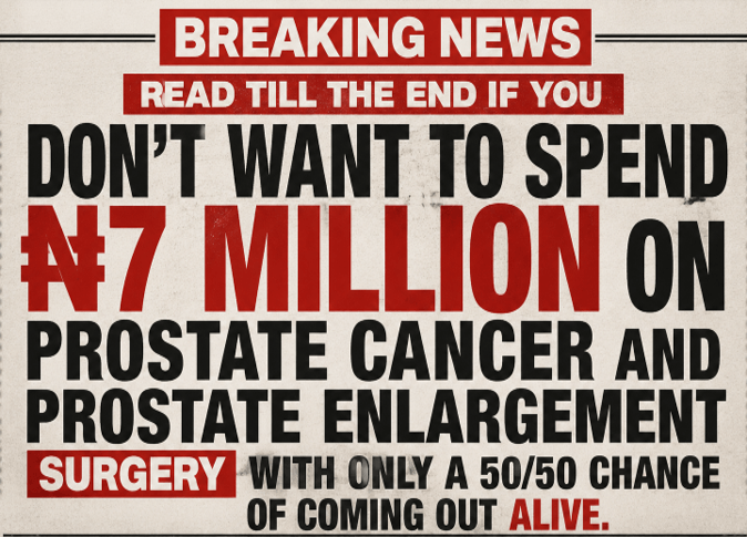 Don't want to spend ₦7 million on prostate cancer and prostate enlargement surgery
